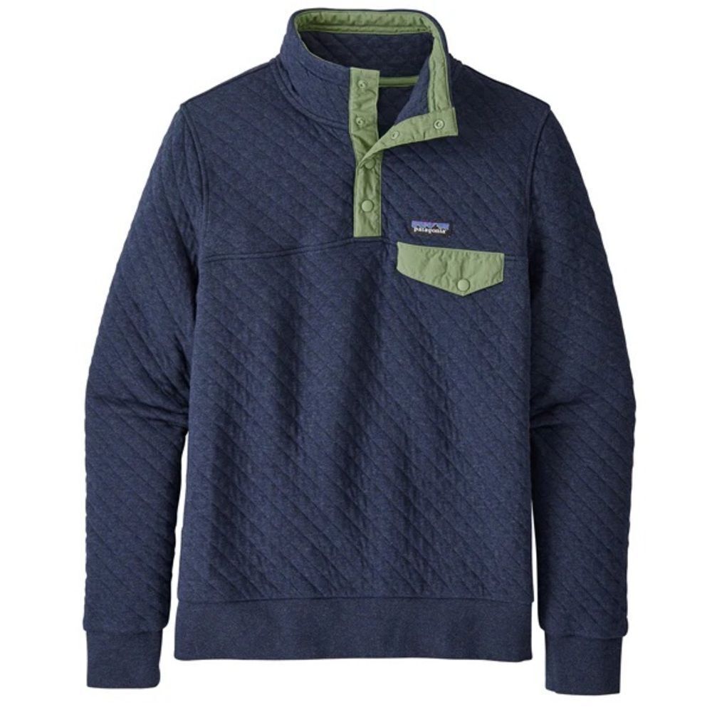 Patagonia Snap T Quilted Pullover Navy/ Green Womens Sz M